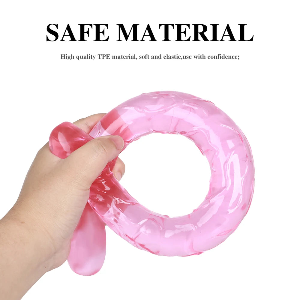 44cm Soft Jelly Dildo Double Long Realistic Dildos Cock Lesbian Vaginal Anal Plug Flexible Fake Penis For Women Dildos Sex Toys - The Gadget Shack Shop