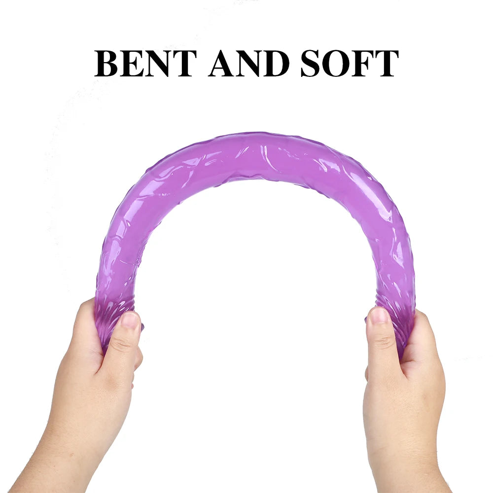 44cm Soft Jelly Dildo Double Long Realistic Dildos Cock Lesbian Vaginal Anal Plug Flexible Fake Penis For Women Dildos Sex Toys - The Gadget Shack Shop