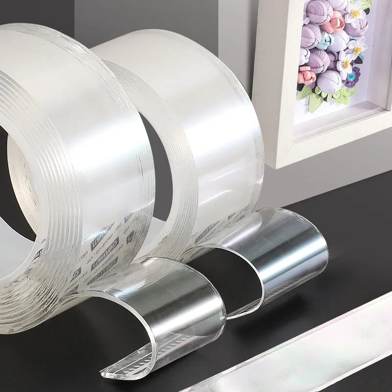 1/2/3/5M Nano Tape Double Sided Tape Transparent Reusable Waterproof Adhesive Tapes Cleanable Kitchen Bathroom Supplies Tapes - The Gadget Shack Shop