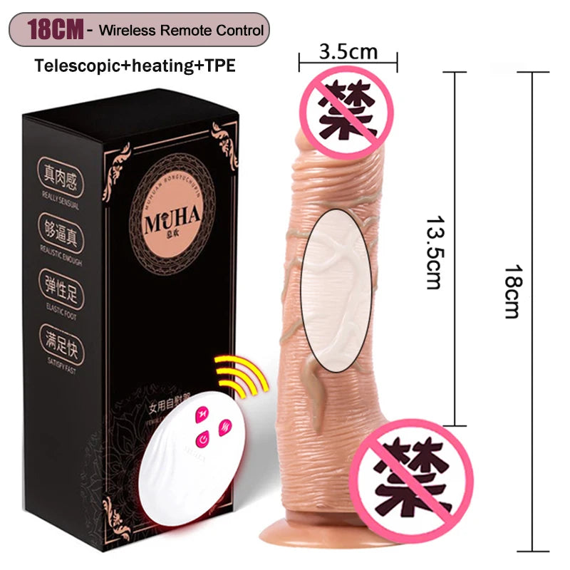 The Gadget Shack Shop Thrusting Rotation Remote Control Dildo Vibrator Female Realistic Penis Gay Suction Cup Masturbator Couple For Women Sex Toys - The Gadget Shack Shop