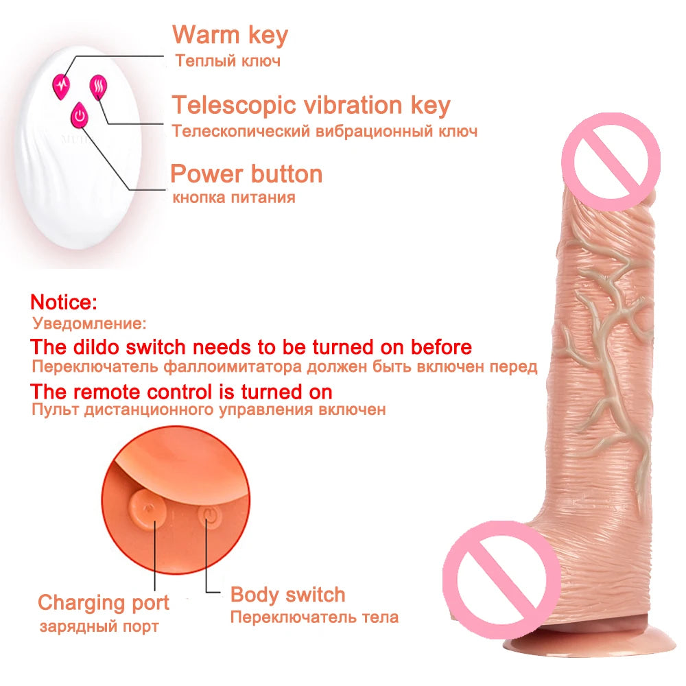 The Gadget Shack Shop Thrusting Rotation Remote Control Dildo Vibrator Female Realistic Penis Gay Suction Cup Masturbator Couple For Women Sex Toys - The Gadget Shack Shop