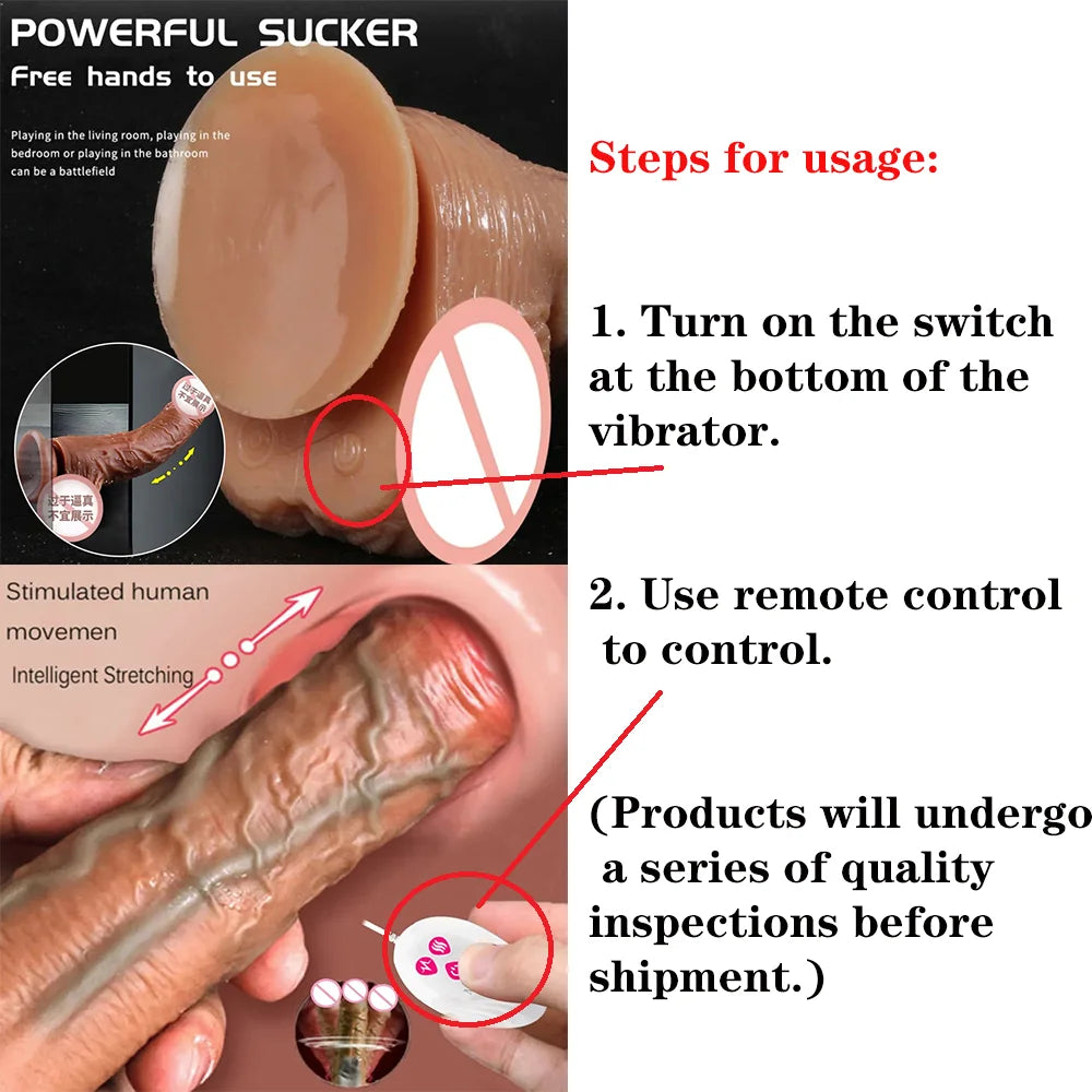 The Gadget Shack Shop Thrusting Rotation Remote Control Dildo Vibrator Female Realistic Penis Gay Suction Cup Masturbator Couple For Women Sex Toys - The Gadget Shack Shop