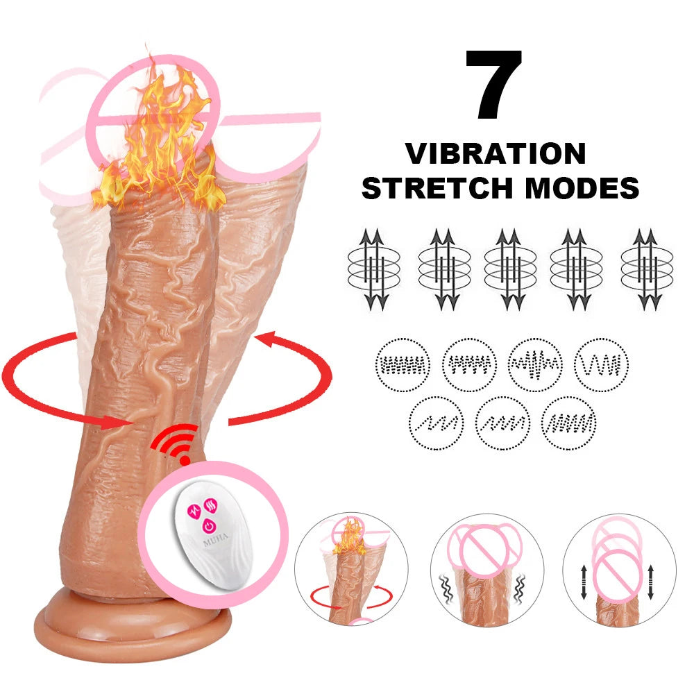 The Gadget Shack Shop Thrusting Rotation Remote Control Dildo Vibrator Female Realistic Penis Gay Suction Cup Masturbator Couple For Women Sex Toys - The Gadget Shack Shop