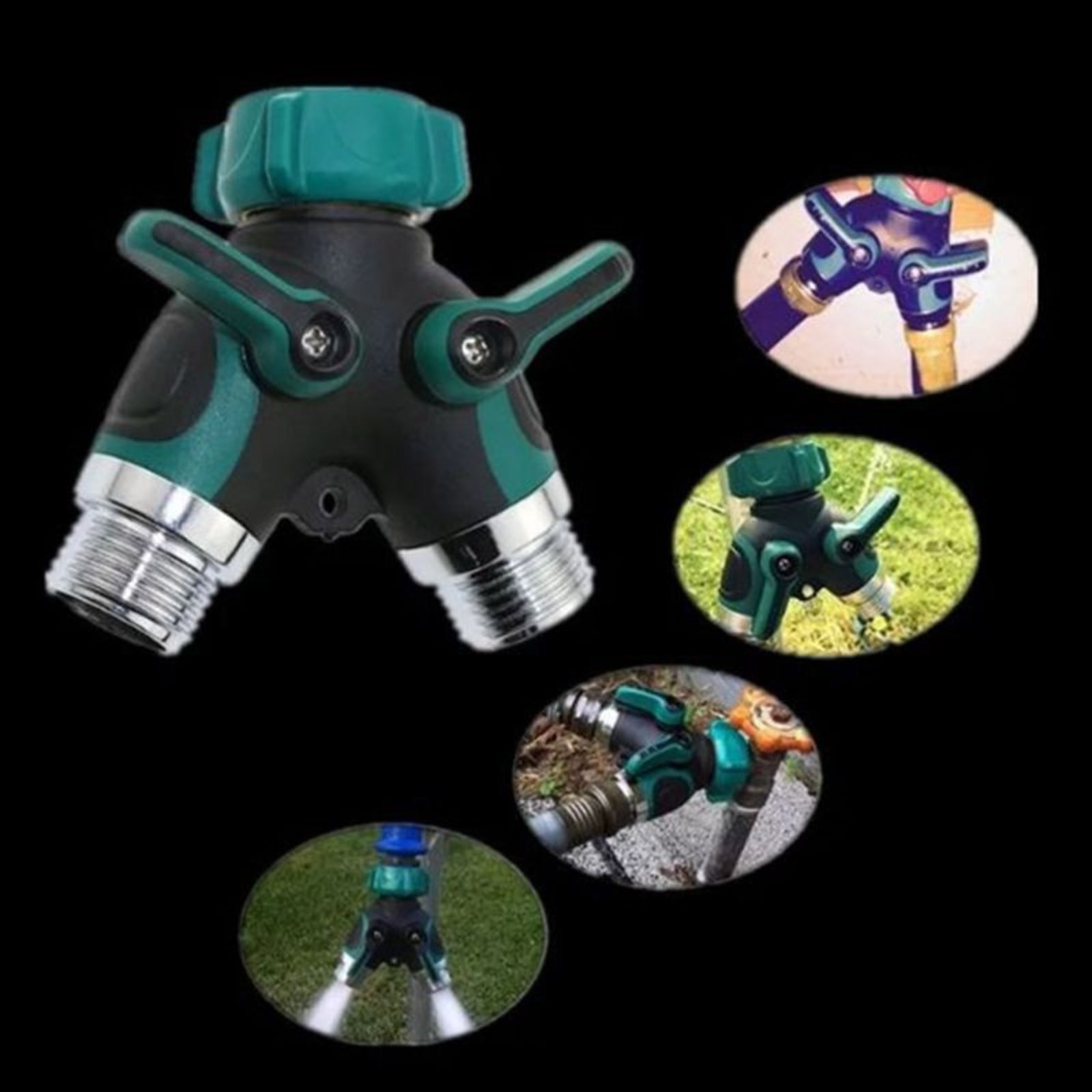 Gadget Shack Shop: Garden Hose Splitter 2 Way, NPT3/4 Heavy Duty Garden Hose Diverter Y Shape Valve, Water Pipe Connector Adapter for Garden and Home Life - The Gadget Shack Shop
