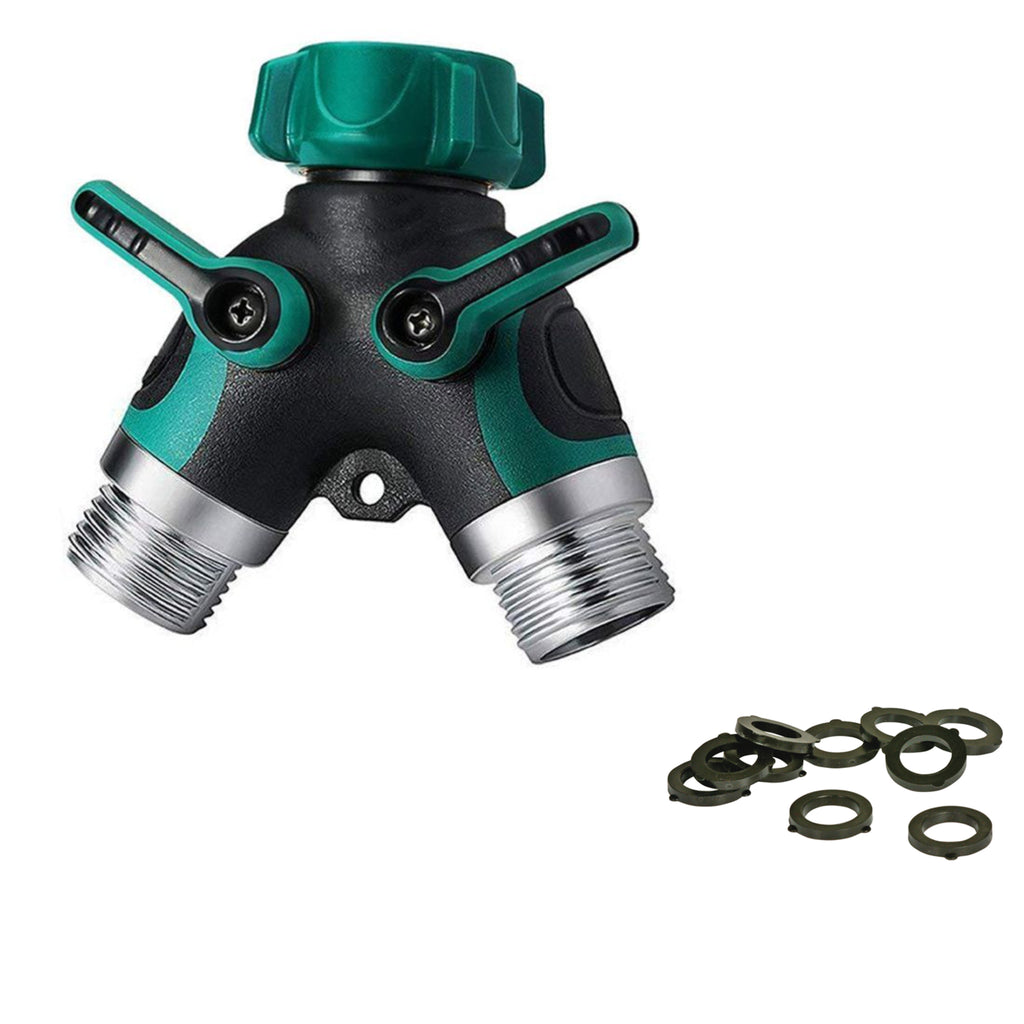 Gadget Shack Shop: Garden Hose Splitter 2 Way, NPT3/4 Heavy Duty Garden Hose Diverter Y Shape Valve, Water Pipe Connector Adapter for Garden and Home Life - The Gadget Shack Shop