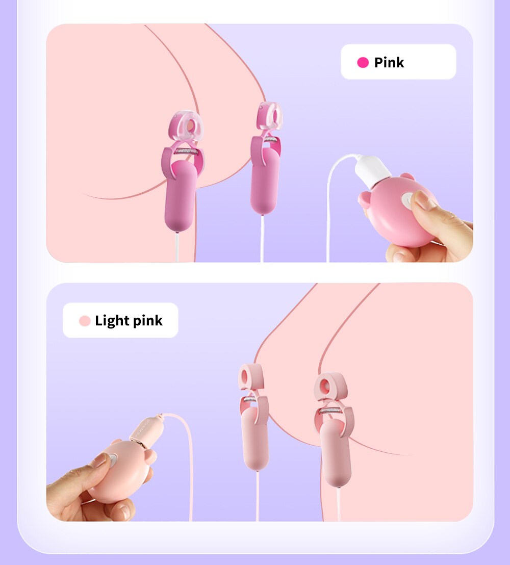 Nipplettes Vibrating Nipple Clamps -Electric Nipple Clamp Breast Massage Vibrator Enhancer Bondage Adult Sex Toy - The Gadget Shack Shop