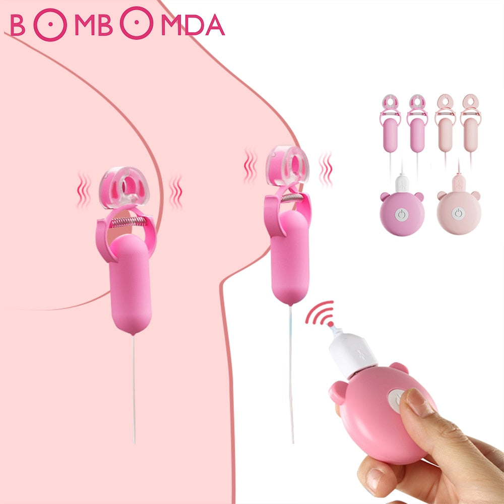 Nipplettes Vibrating Nipple Clamps -Electric Nipple Clamp Breast Massage Vibrator Enhancer Bondage Adult Sex Toy - The Gadget Shack Shop